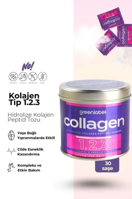 olagen Greenlabel pudră de peptide de colagen hidrolizat Greenlabel | Tip 1, 2, 3 | 30 x 5gr - 30 Portie - 150gr
