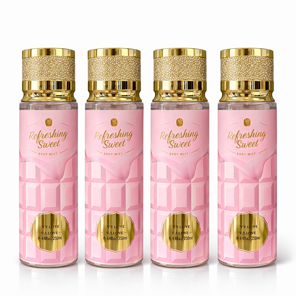 Pachet Promo 4x Body Mist Refreshing Sweet 250ml – Parfum Dulce Fresh Delicat pentru Femei