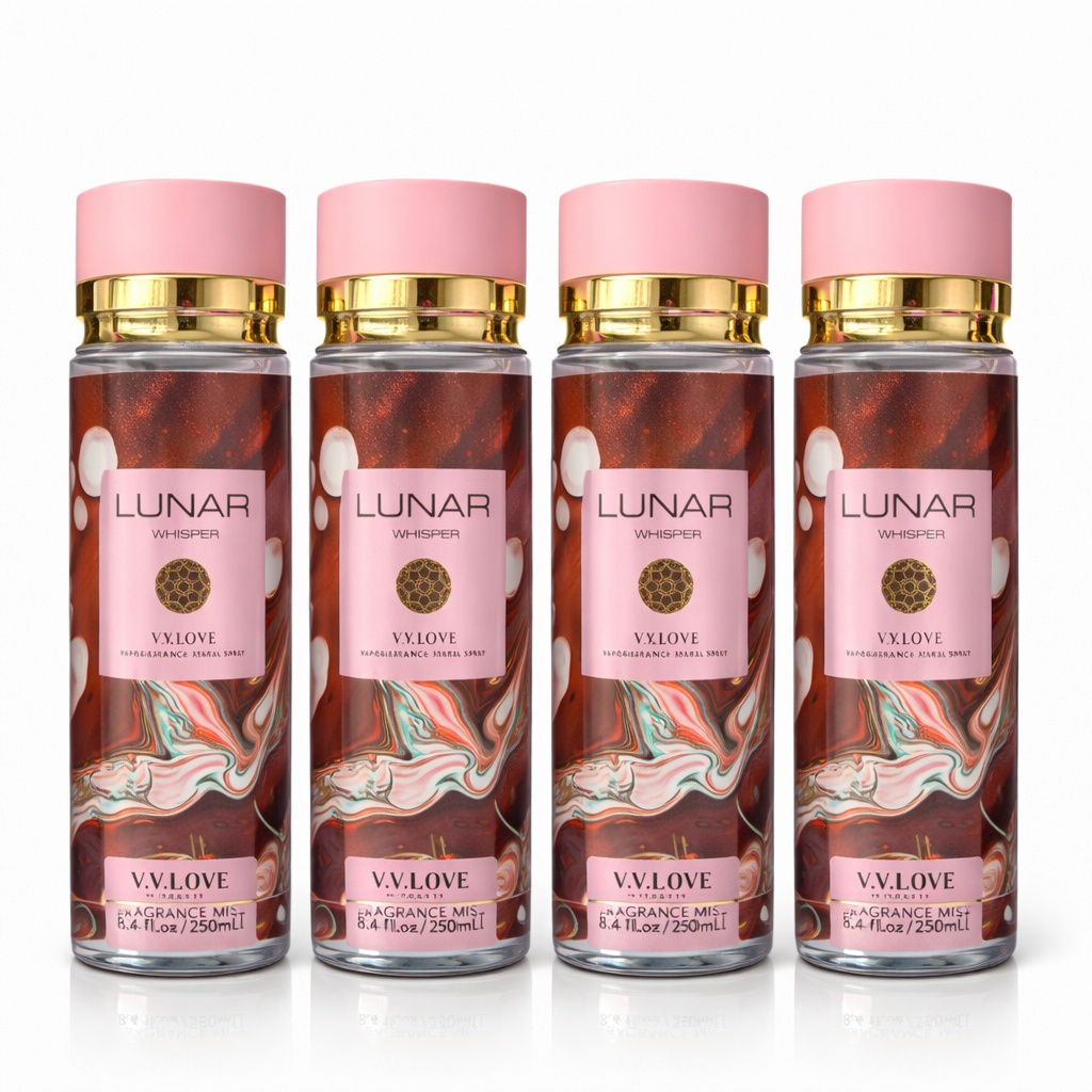Pachet Promo 4x Body Mist Lunar Whisper V.V.LOVE 250ml – Parfum Dulce & Elegant