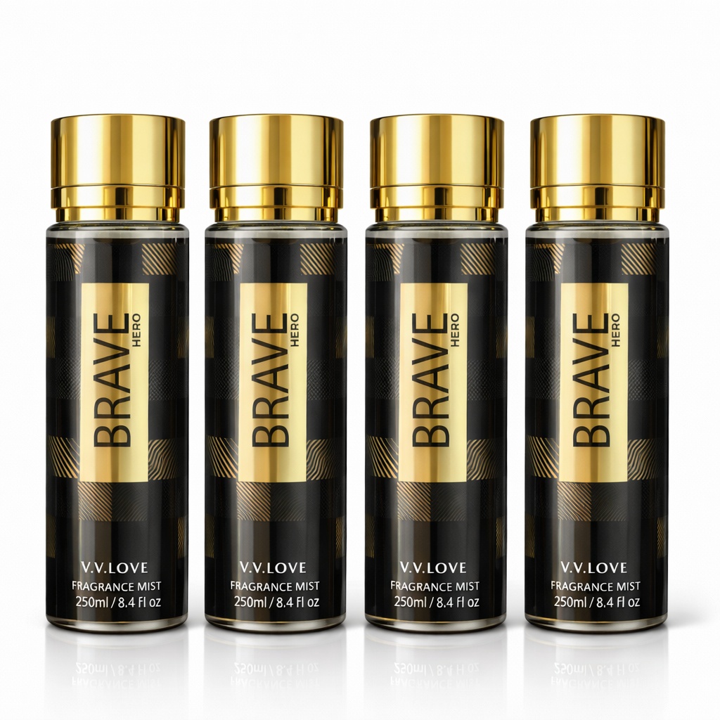 Pachet Promo 4x Body Mist Brave Hero 250ml – Parfum Masculin Puternic și Elegant