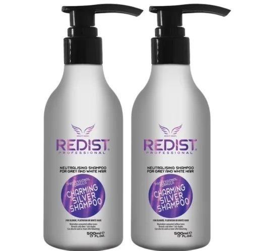 Set 2 x Sampon Nuantator Gri Pentru Par Blond, Redist Professional, 500 Ml