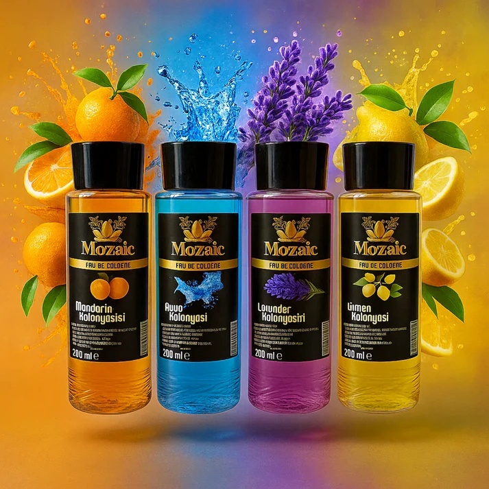 Pachet Promo Colonie Mozaic 4x200ml – Mandarin, Aqua, Lavandă, Lămâie