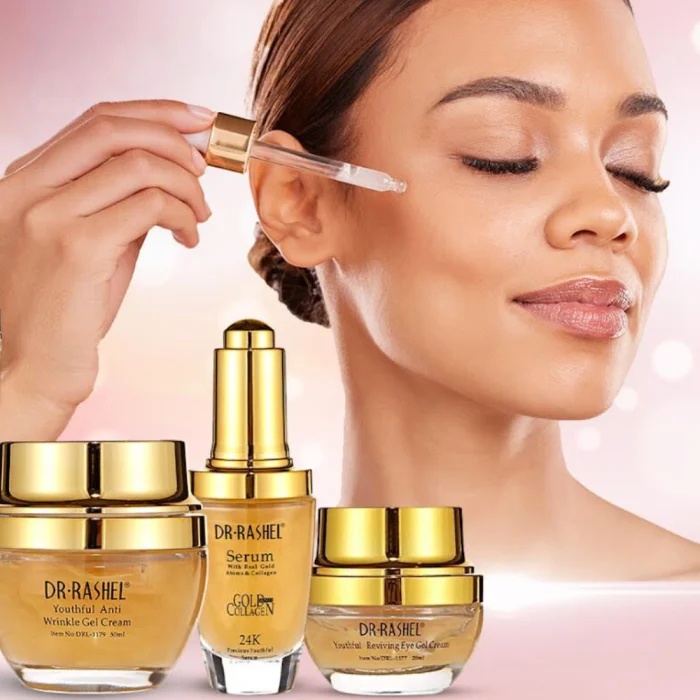Set 3 produse Lifting Instant 24k Gold si colagen -Dr Rashel Anti Aging Set