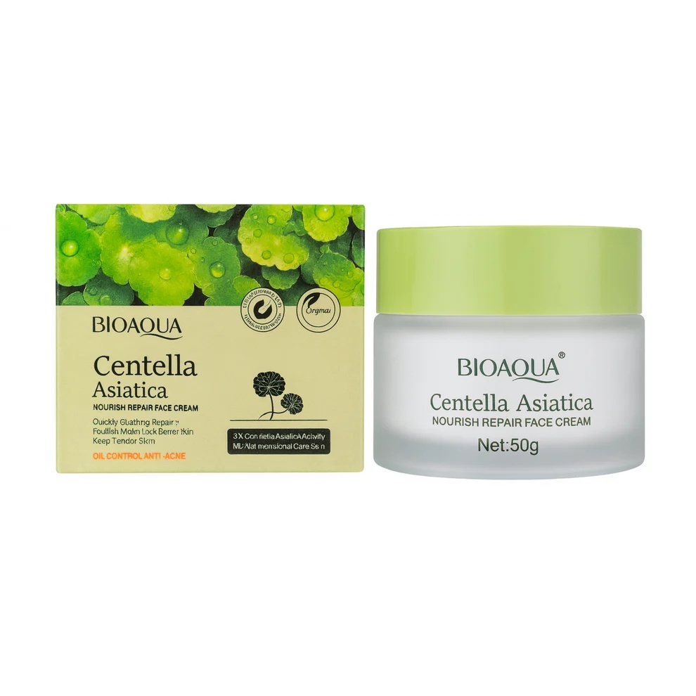Cremă facială hrănitoare și reparatoare cu Centella Asiatica – BIOAQUA Nourish Repair Face Cream (50 g)