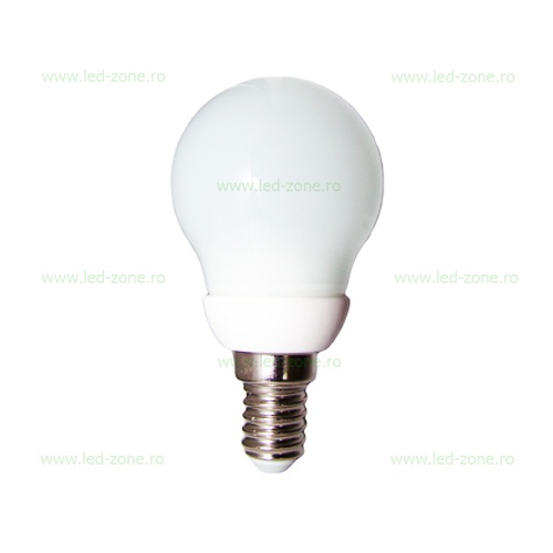 Bec LED E14 3W Glob Mat Ceramica G45