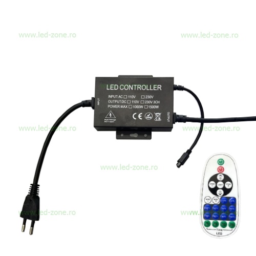 Controller Banda LED Monocrom 220V 1500W WI-FI si Telecomanda IR