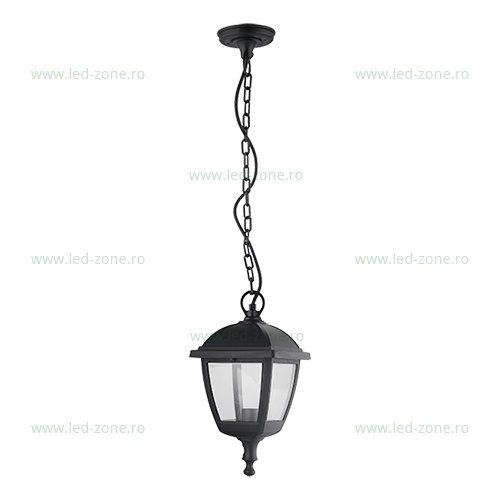 Felinar Iluminat Exterior Suspendat Negru PAUL