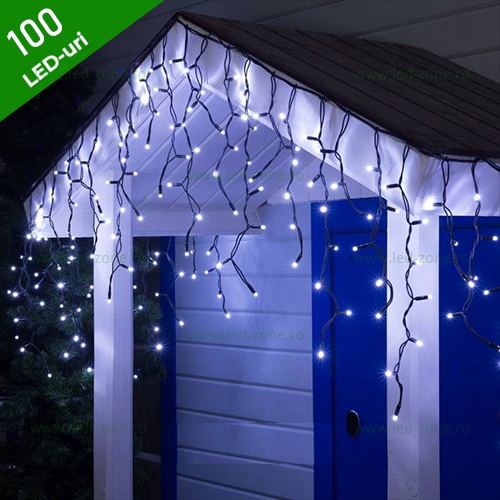 Instalatie LED Perdea Turturi 3x0.7m Exterior Fir Negru Cauciucat