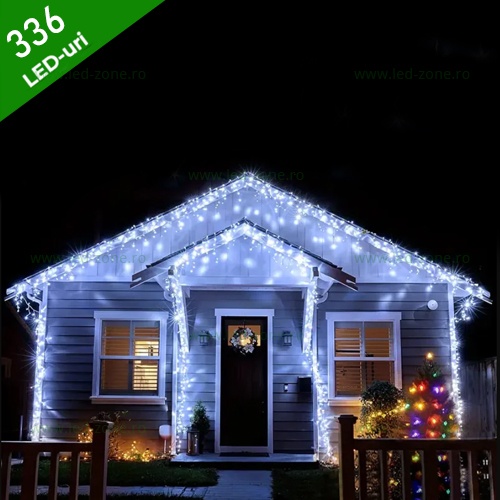 Instalatie LED Perdea Turturi 8x1m Exterior Fir Transparent Cauciucat