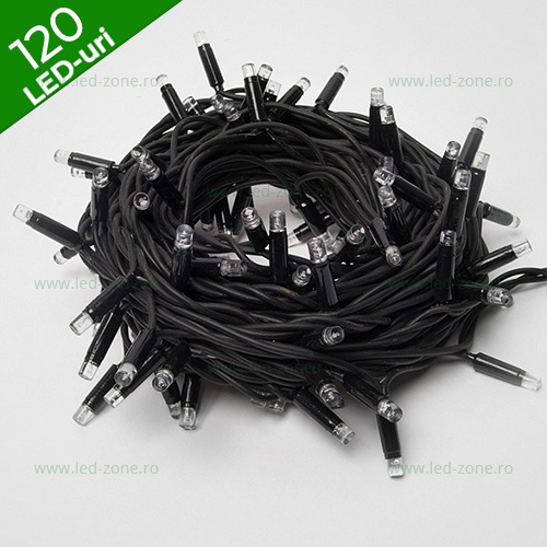 Instalatie Pom Craciun 120 LED-uri Exterior Fir Negru