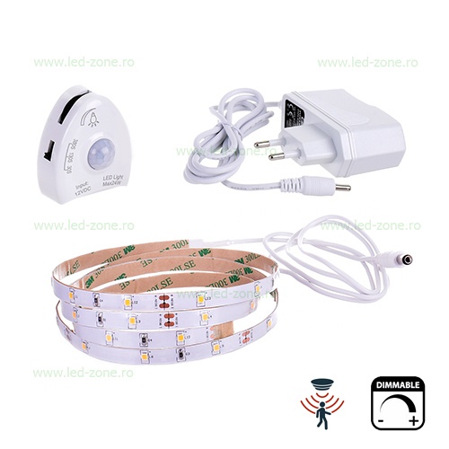 Kit Banda LED 2835 Interior 1.2M cu Senzor Miscare