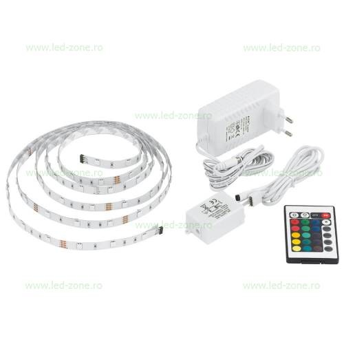 Kit Banda LED 5050 Rola 3m RGB Interior Telecomanda