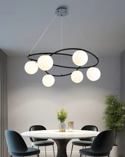 Lustra 6 Socluri Neagra E27 LZ6806-6