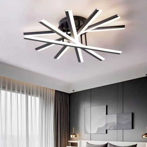 Lustra LED 240W Neagra 3 Functii cu Telecomanda LZ125