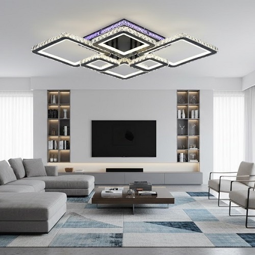 Lustra LED 286W Neagra 3 Functii RGB Dimabila cu Telecomanda LZ7375