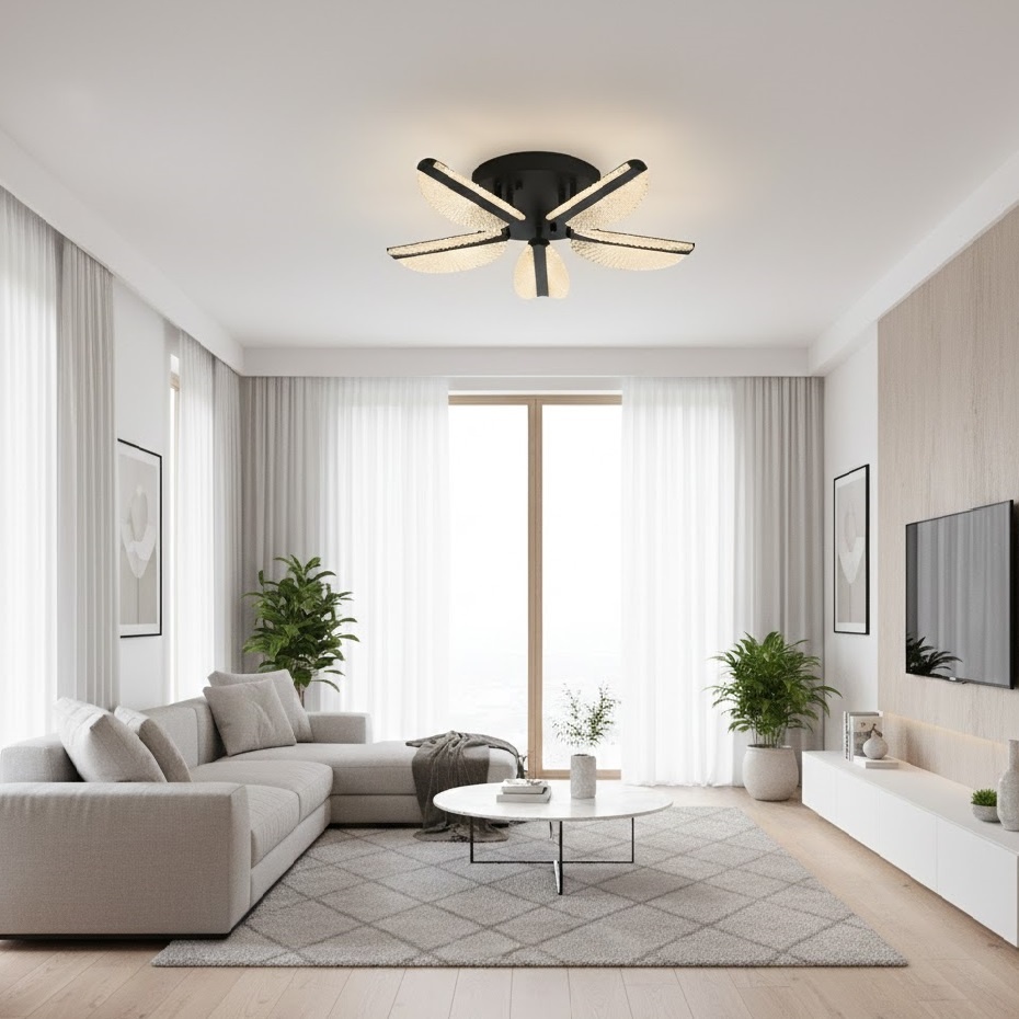 Lustra LED 70W Neagra 3 Functii cu Telecomanda LZ9400