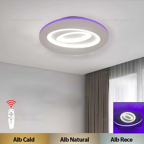 Lustra LED 74W 3 Functii Dimabila Telecomanda LZ1239+RGB