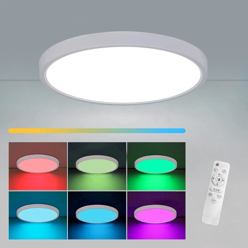 Panou LED 70W D-50cm Aplicat Alb RGB-CCT cu Telecomanda