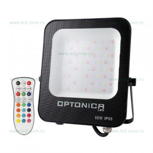 Proiector LED 50W Slim RGB Telecomanda RF