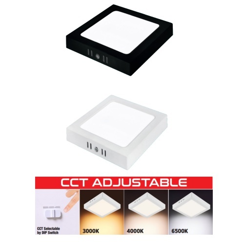 Spot LED 12W Patrat Alb Aplicat CCT SELENA