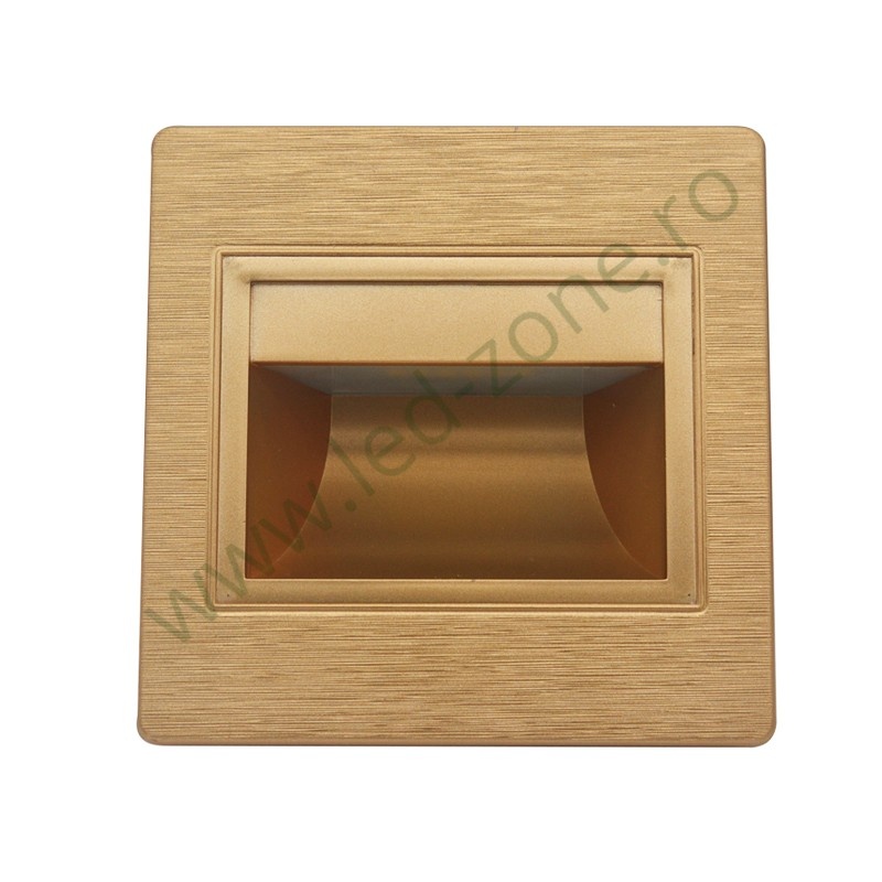 Spot LED 1W Patrat Auriu Trepte