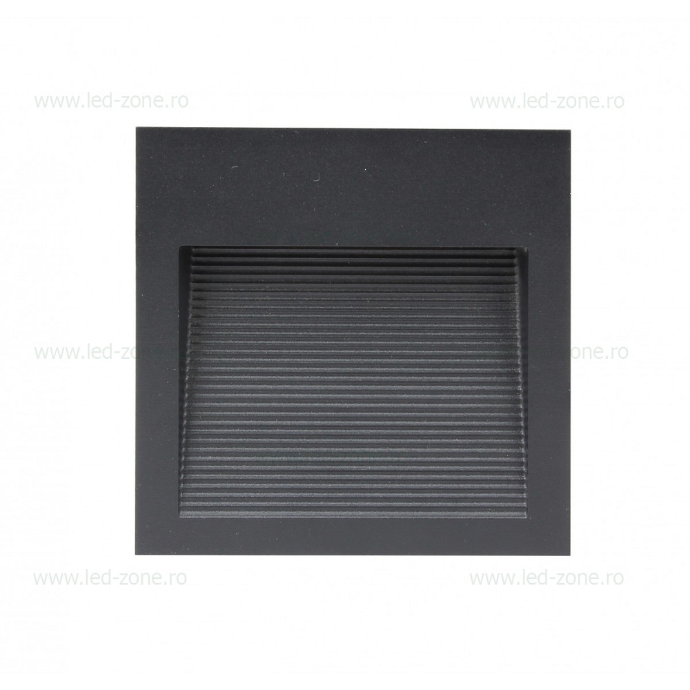 Spot LED Trepte 6W 220V Patrat Negru IP65