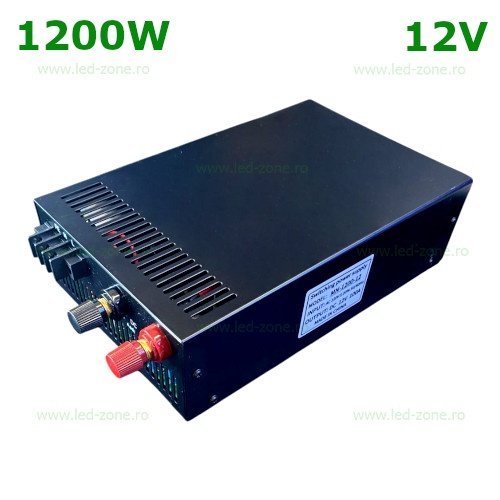 Sursa Alimentare Banda LED 12V 1200W Carcasa Metal cu Ventilator