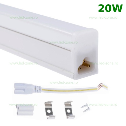 Tub LED T6 20W 120cm Patrat Mat Suport Inclus