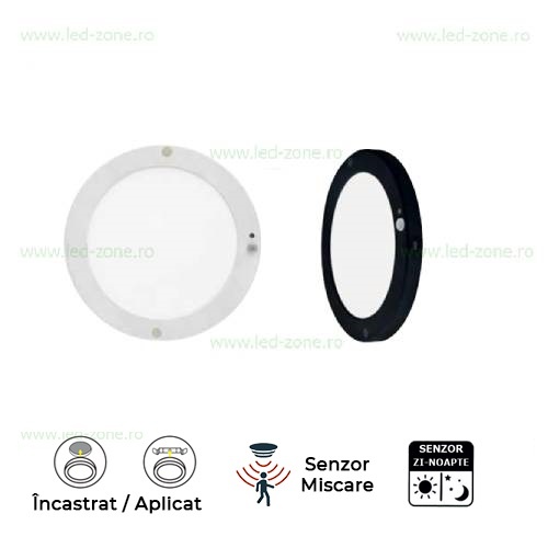 Aplica LED 18W Rotunda Senzor Miscare IR