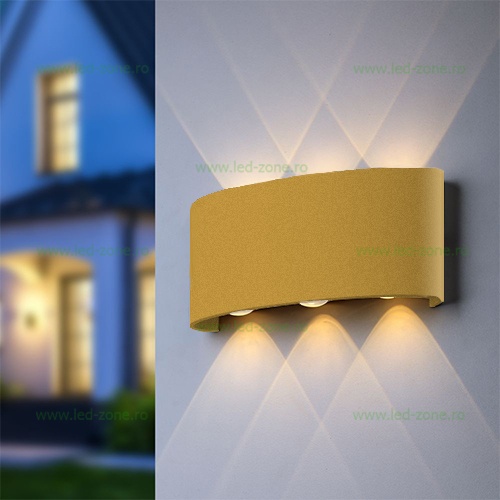 Aplica LED 2x3W Exterior Auriu LZ2056-6