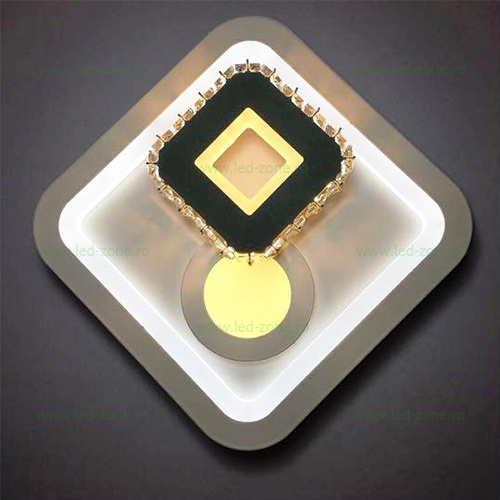 Aplica LED Moderna 12W Patrata 3 Functii Cristal LZ3666