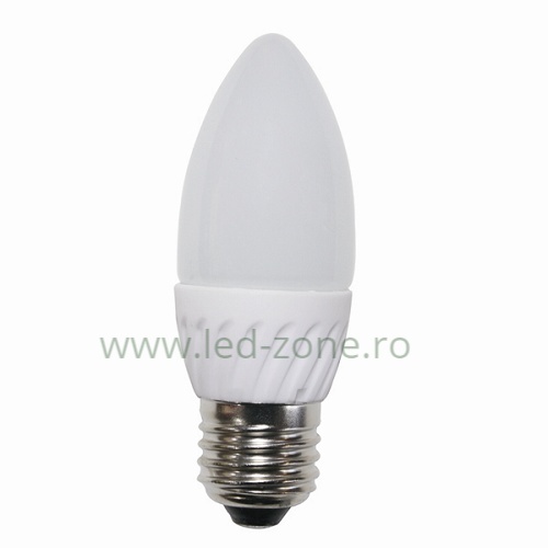 Bec LED E27 7W Lumanare Mat Plastic