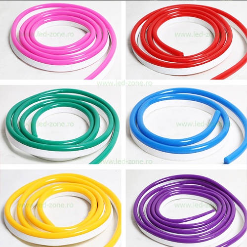 Furtun LED Neon Flex Slim 220V Premium Diverse Culori