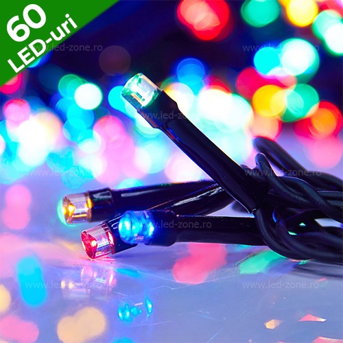 Instalatie Pom Craciun 60 LED-uri Exterior Flash Fir Negru Cauciucat