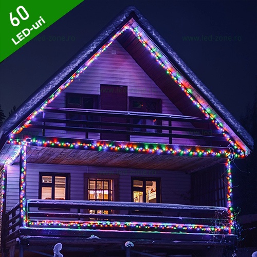 Instalatie Pom Craciun 60 LED-uri Fir Negru