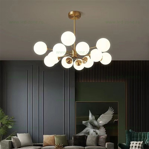 Lustra 12 Socluri E27 Neagra LZ219-12