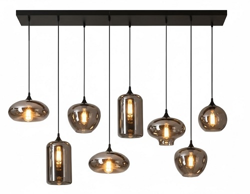 Lustra 8 Socluri E27 Neagra LZ2508-8