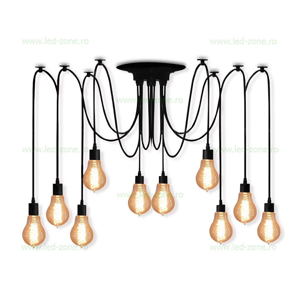 Lustra Spider 10 Socluri E27 Vintage