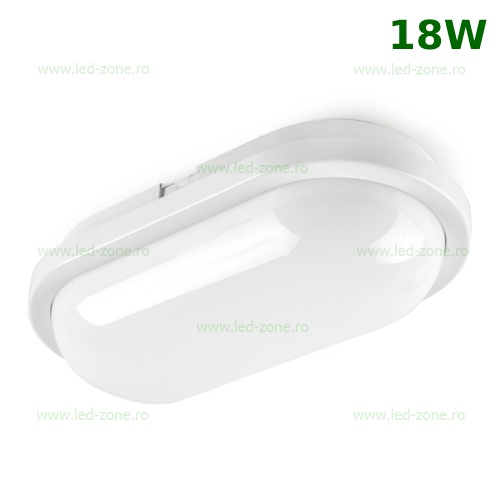 Plafoniera LED 18W Exterior Ovala Alba