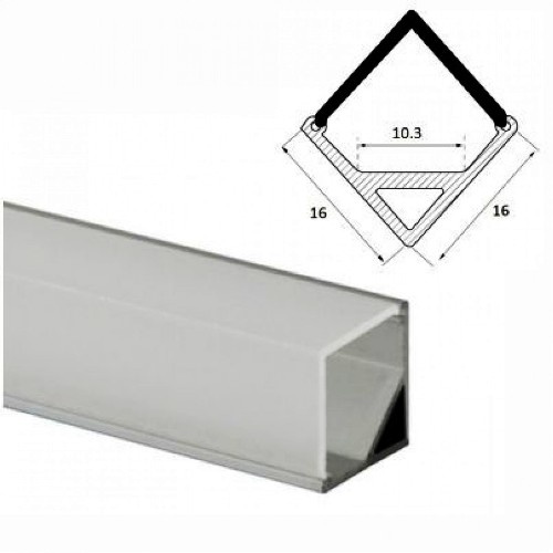 Profil Aluminiu 90 Grade Dispersor Mat 90 Grade 1M 10.3MM