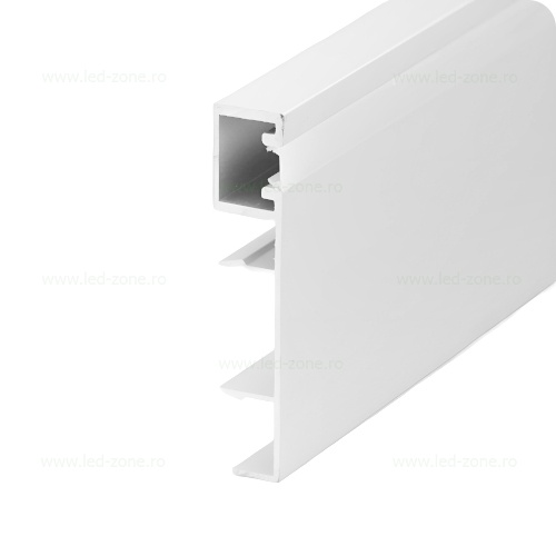 Profil Aluminiu Aplicat Alb Dispersor Alb 2M 14.3MM Plinta