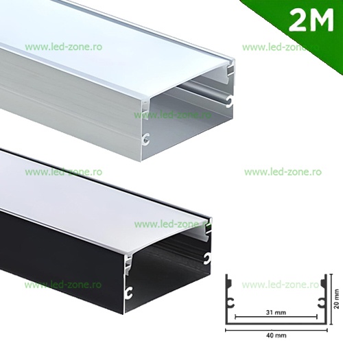 Profil Aluminiu Aplicat Dispersor Mat 2M 31MM