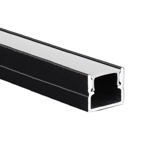 Profil Aluminiu Aplicat Negru Dispersor Alb 2M 10MM