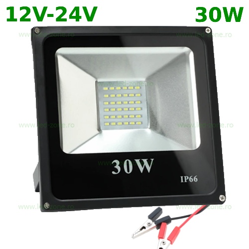 Proiector LED 30W Slim SMD 12-24V Alimentare Clesti