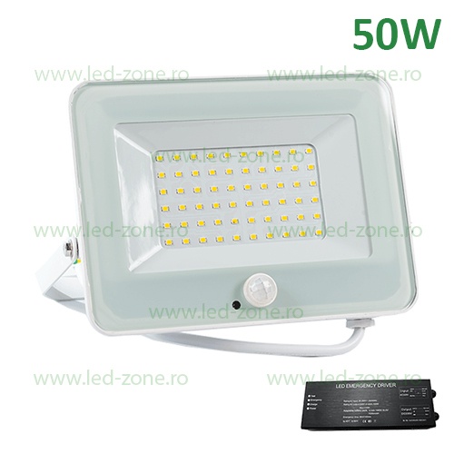 Proiector LED 50W Senzor VEGA Alb Emergenta