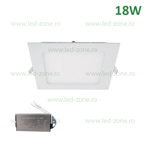 Spot LED 18W Slim Patrat Alb Emergenta