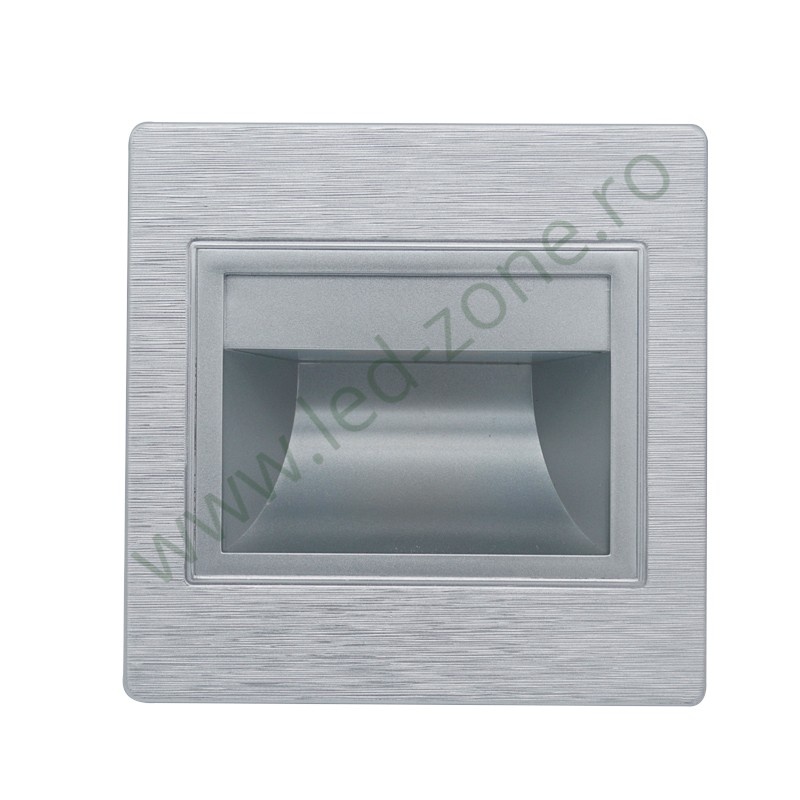 Spot LED 1W Patrat Argintiu Trepte