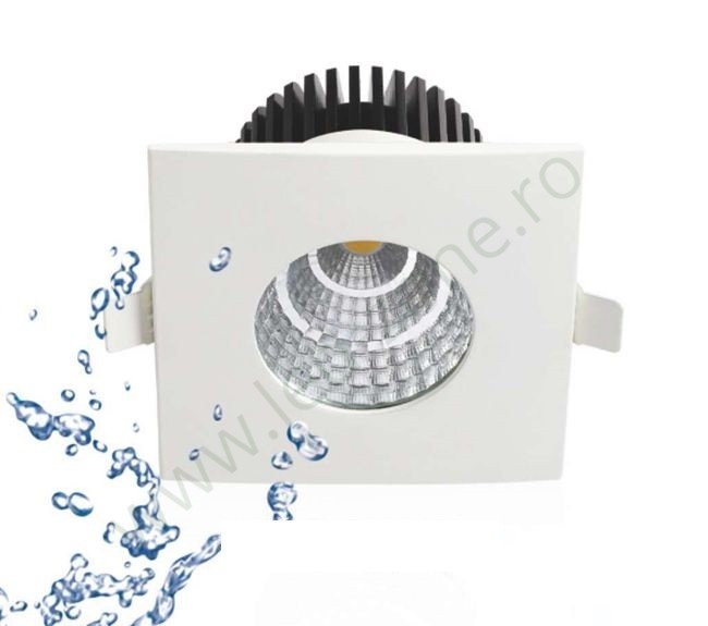 Spot LED 6W COB Patrat Alb Waterproof IP65
