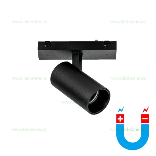 Spot LED Magnetic 18W Cilindru Negru Reglabil Ultra Slim