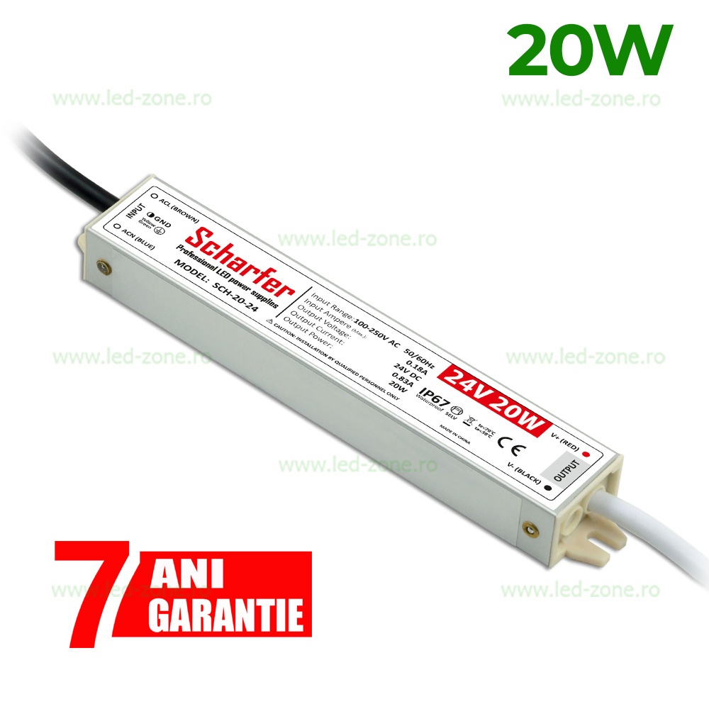 Sursa Alimentare Banda LED 24V 20W IP67 Waterproof Premium